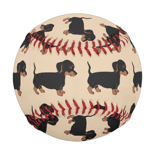 Balle De Baseball Black Dachshunds Motif Baseball (Devant)