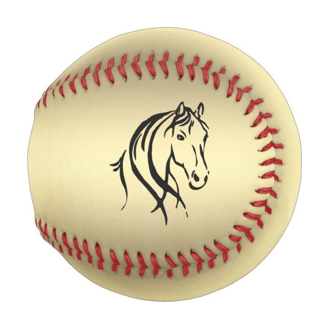 Balle De Baseball Black Horse Head Gold (Devant Droite)