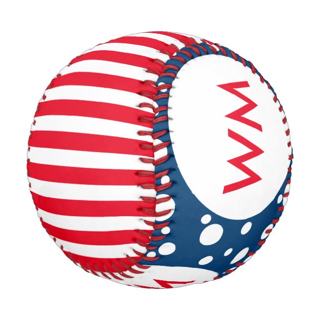 Balle De Baseball Blancs étroits & points + votre dos. (Angle)