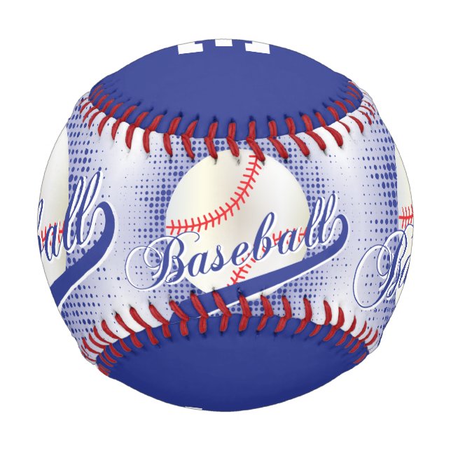 Balle De Baseball Bleu Foncé | White Retro Baseball Sports (Dos)