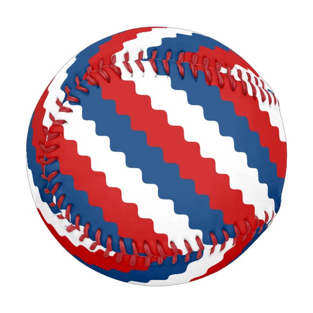 Balle De Baseball Bleu Rouge Bleu Grandes Vagues (Dos Droite)