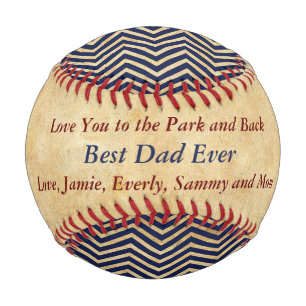 Balle De Baseball Bleu Rouge de baseball personnalisé Meilleur papa
