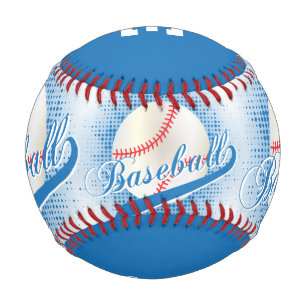 Balle De Baseball Bleu White Retro Baseball Sports