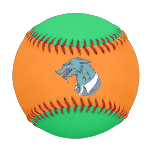 Balle De Baseball Blue Werewolf orange et vert baseball