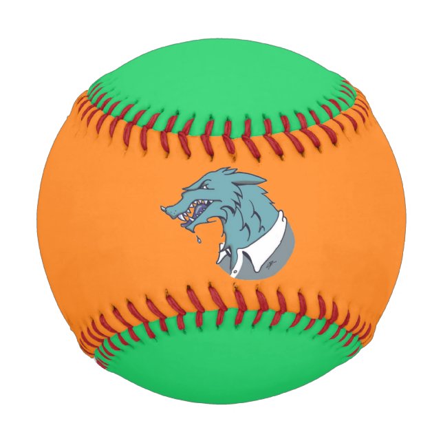 Balle De Baseball Blue Werewolf orange et vert baseball (Devant)