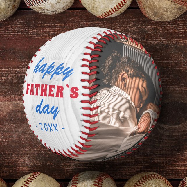 Balle De Baseball Bois Rustique Joyeuse Fête des Pères 2 Photo (Créateur téléchargé)