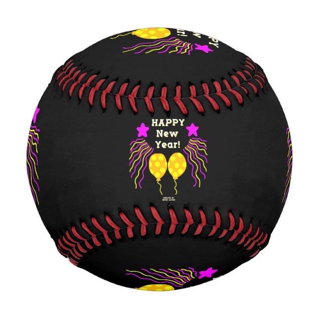 Balle De Baseball Bonne Année Souhaite Baseball (Devant)