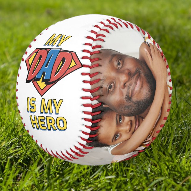 Balle De Baseball Bonne Fête des pères Mon Père Est Mon Héros (Créateur téléchargé)