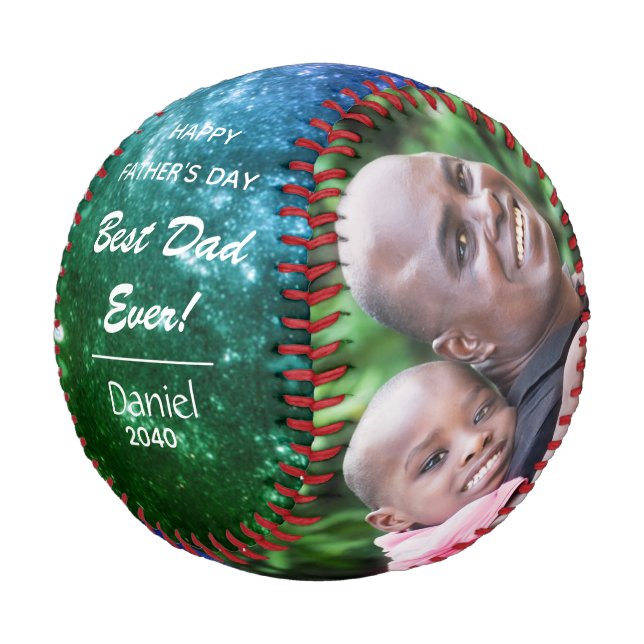 Balle De Baseball Bonne Fête des pères Super Père Best Papa Galaxy (Angle)