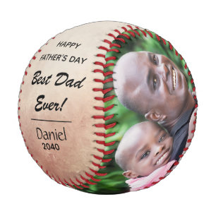 Balle De Baseball Bonne Fête des pères Super Père Meilleur Papa Cuir