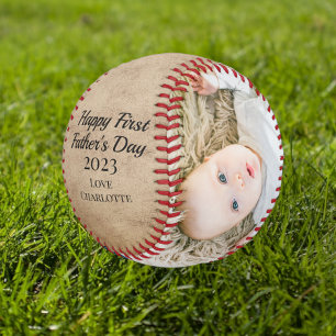 Balle De Baseball Bonne première Fête des pères personnalisée l'un d