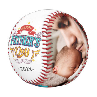 Balle De Baseball Bonne typographie de Fête des pères avec photos de
