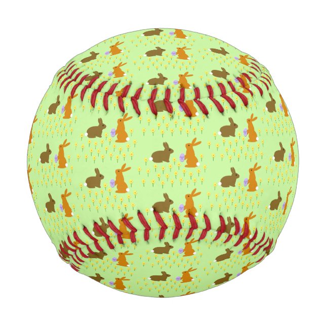 Balle De Baseball Bonnets de Pâques et jonquilles (Devant)