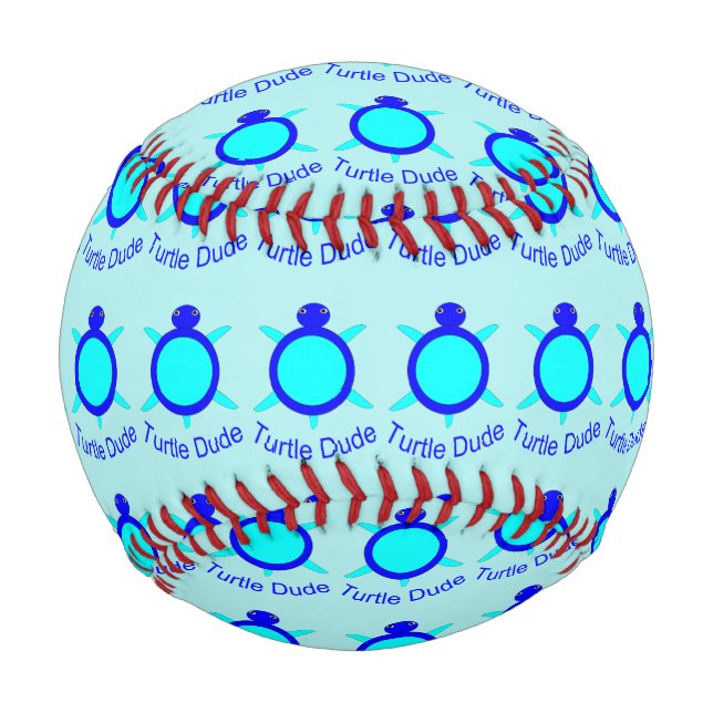 Balle De Baseball Bright Blue Turtle Dude Baseball (Devant)