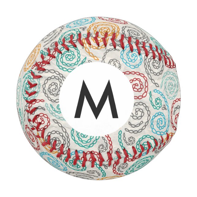 Balle De Baseball Broderie fantaisie papier grondé (Devant Gauche)