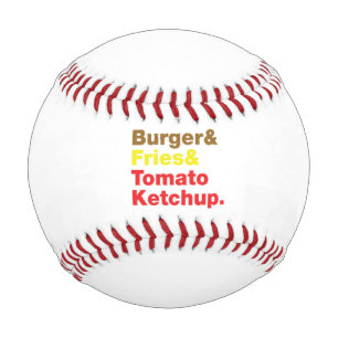 Balle De Baseball Burger & Fries & Tomato Ketchup.