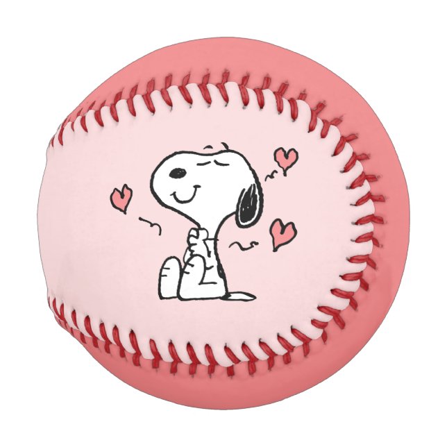 Balle De Baseball cacahuètes | Coeurs de snoopy (Devant Droite)
