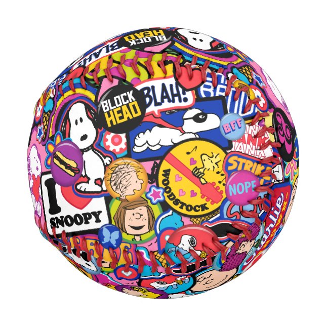 Balle De Baseball cacahuètes | Motif de patchs Mixtape (Devant Droite)