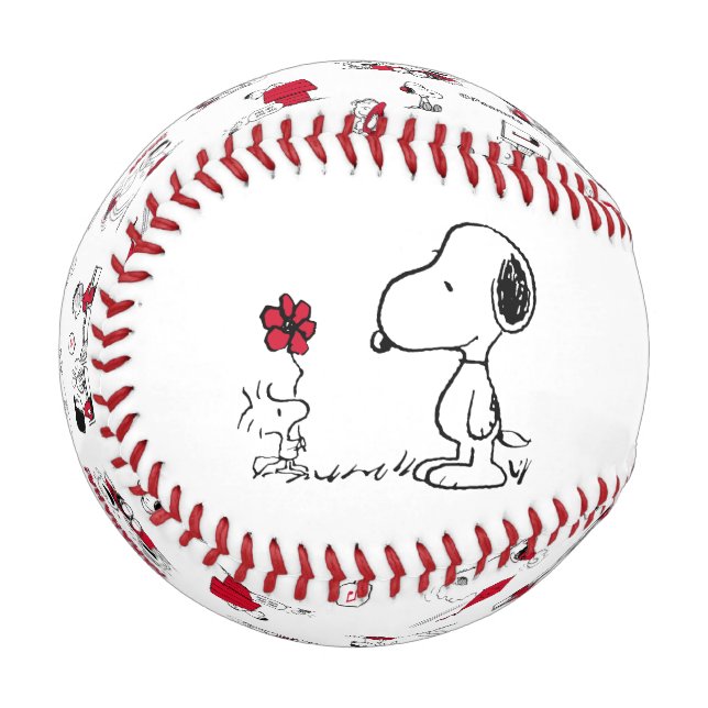 Balle De Baseball cacahuètes | Snoopy & Woodstock Rouge & Noir (Dos Droite)