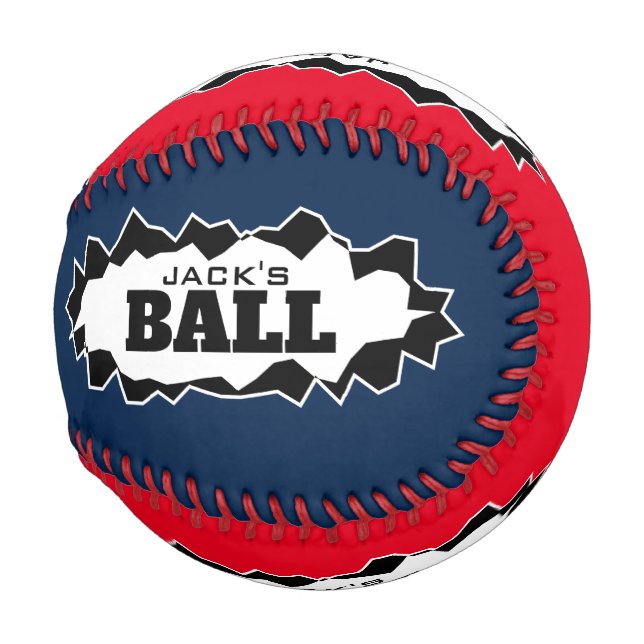 Balle De Baseball Cadeau de baseball personnalisé avec trous arraché (Devant Droite)