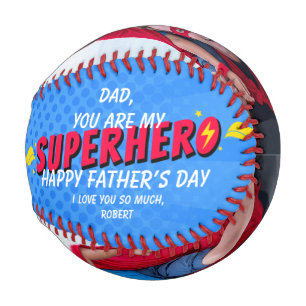 Balle De Baseball Cadeau de papa super-héros de bande dessinée rétro