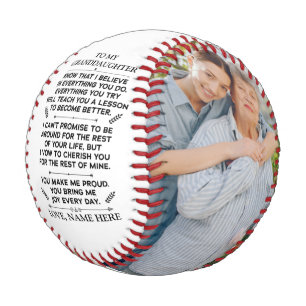 Balle De Baseball Cadeau personnalisé à ma petite-fille avec 2 pho