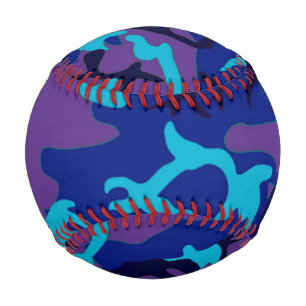 Balle De Baseball Camouflage bleu et violet Motif Baseball