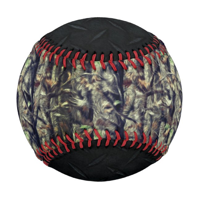 Balle De Baseball Camouflage et Plate de Diamant Noir Baseball (Devant)