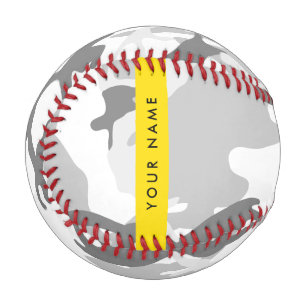 Balle De Baseball Camouflage gris neige d'hiver Votre nom Personnali