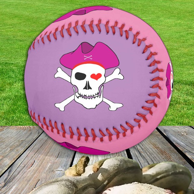 Balle De Baseball Capitaine Grace & Drapeau de Pirates / Filles de s (Créateur téléchargé)
