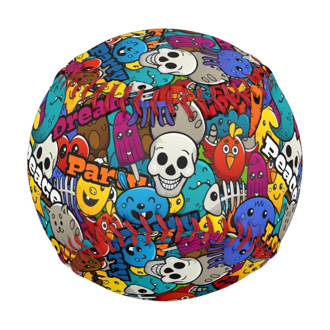 Balle De Baseball Caractères graffitis colorés Motif (Devant)