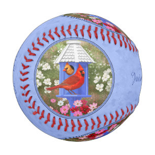 Balle De Baseball Cardinaux et Rond Birdhouse Blue