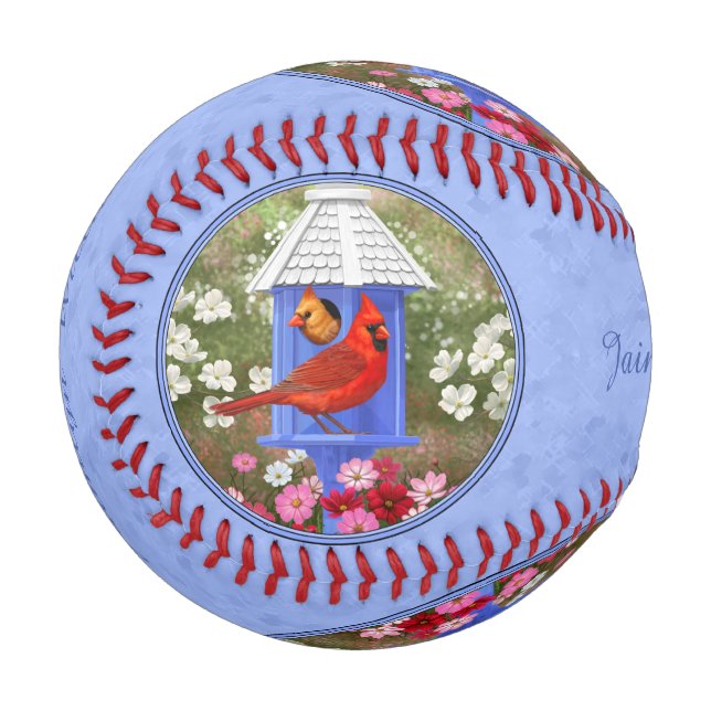 Balle De Baseball Cardinaux et Rond Birdhouse Blue (Devant Gauche)