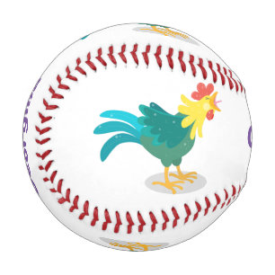 Balle De Baseball Caricature amusante du coq à rames