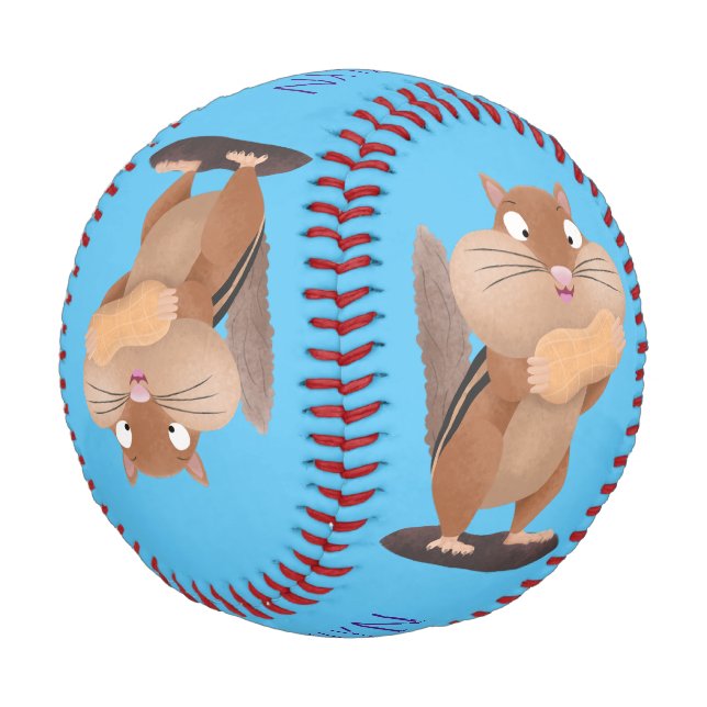 Balle De Baseball Caricature de chipmunk à grosses joues mignonnes (Angle)
