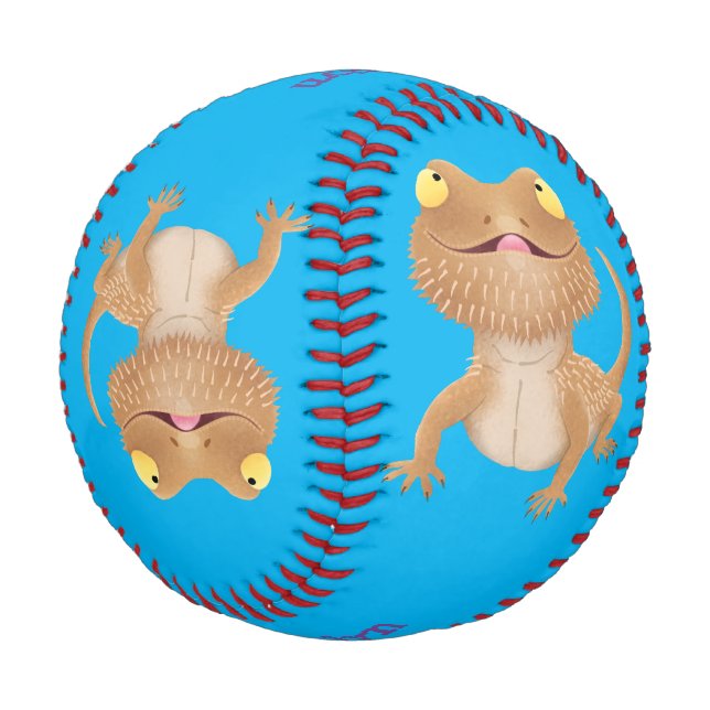 Balle De Baseball Caricature de lézard de dragon à barbe (Angle)