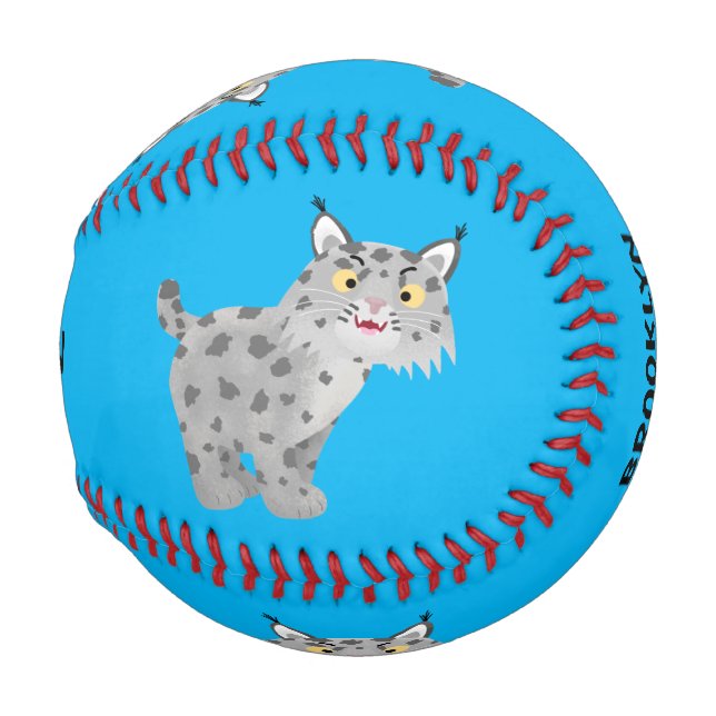 Balle De Baseball Caricature de lynx de lynx de lynx (Dos Gauche)