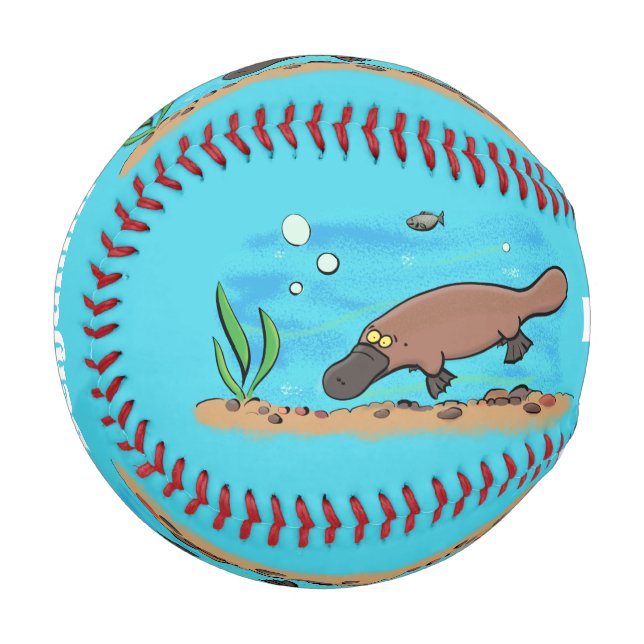 Balle De Baseball Caricature de natation de Cute platypus (Devant Gauche)