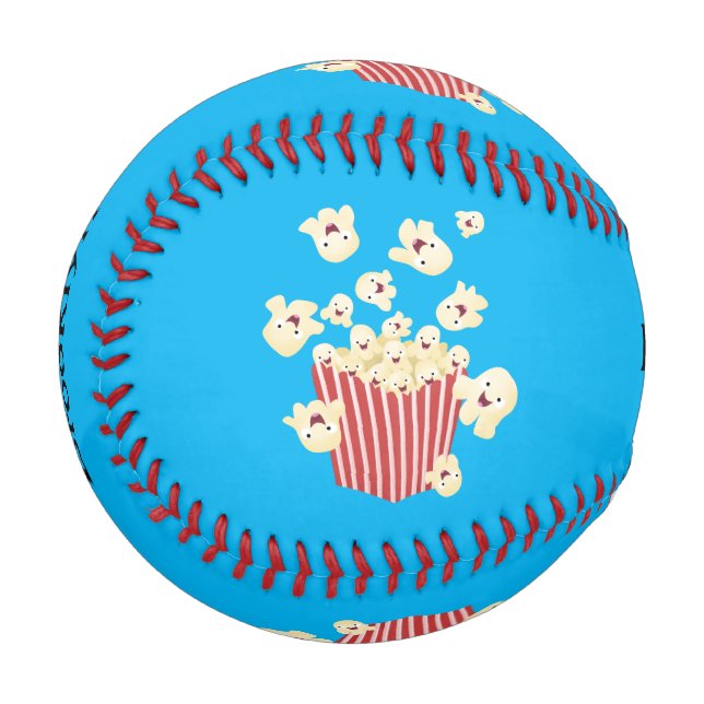 Balle De Baseball Caricature de pop-corn drôles (Devant Gauche)