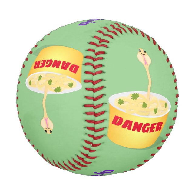 Balle De Baseball Caricature de serpent aux nouilles mignonnes illus (Angle)