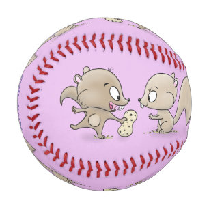 Balle De Baseball Caricature d'écureuils marrants