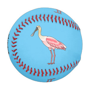 Balle De Baseball Caricature d'oiseau de spatule de rose