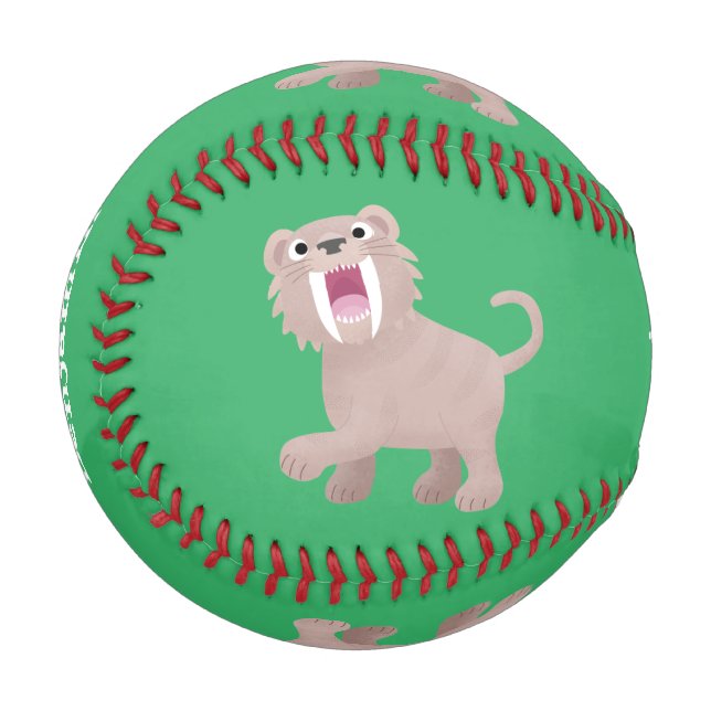 Balle De Baseball Caricature du tigre mignon Saber Toothed Smilodon (Devant Gauche)