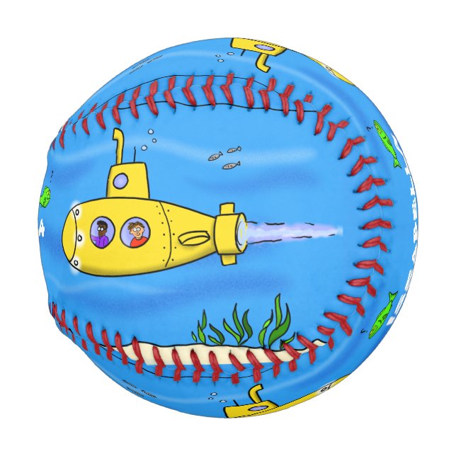 Balle De Baseball Caricature sous-marine joyeuse (Devant Droite)