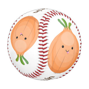 Balle De Baseball Caricature vert oignon brun joli