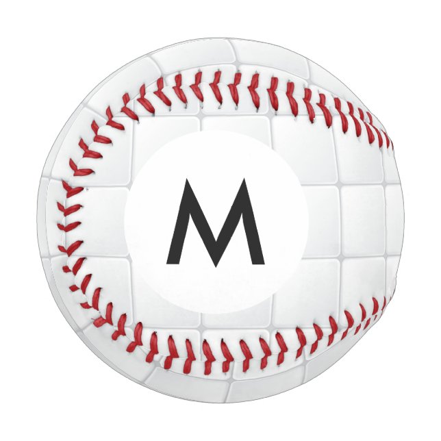 Balle De Baseball Carreau blanc monogramme (Devant Gauche)