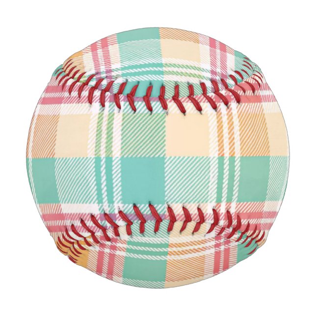 Balle De Baseball Carreaux Vichy Multicolores (Devant)