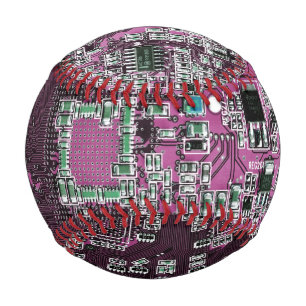 Balle De Baseball Carte de circuit Geek d'ordinateur violet
