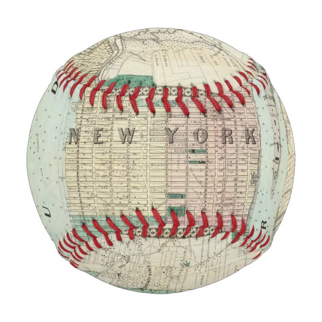 Balle De Baseball Carte de New York et de ses environs (Devant)