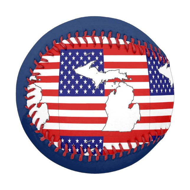 BALLE DE BASEBALL CARTE DU MICHIGAN (Devant Gauche)
